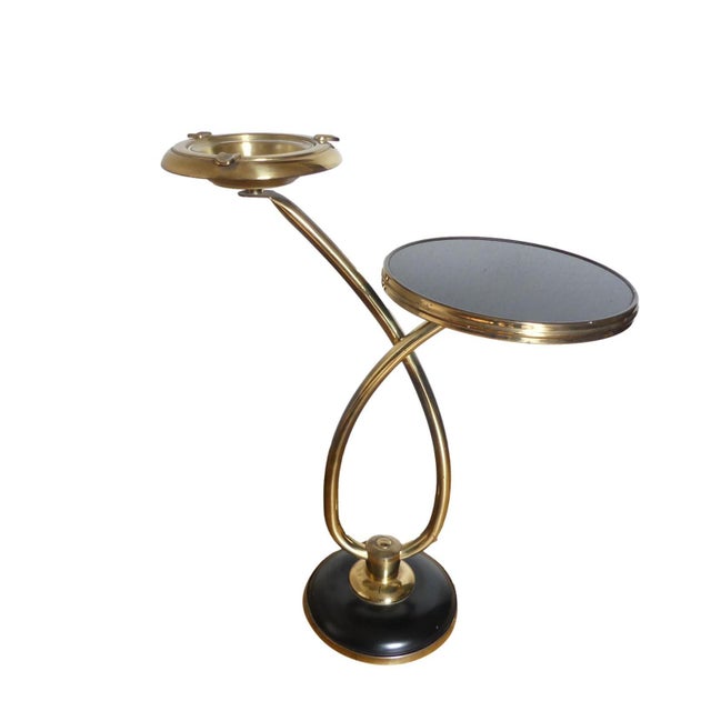 Smoking table/side table from the 1950s. Beautifully designed and not just for smokers. The original glass ashtray insert...