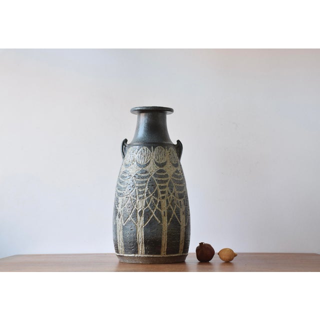 Huge Mid-century Danish ceramic floor vase by Fridtjof Sejersen for Sejer ceramic studio. Made ca 1960s to 1970s. It´s...