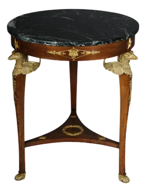 Empire Side Table in Gilt Bronze and Mahogany, Paris, France, 1890s