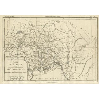 Antique Map of of Bengal and the Mouth of the Ganges River, 1783 For Sale