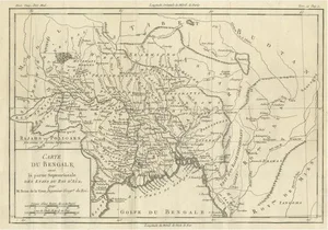 Antique Map of of Bengal and the Mouth of the Ganges River, 1783
