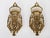 Magnificent Pair of 1960s Spanish Neoclassical Brass and Crystal Basket Wall Sconces. Masterfully crafted in Spain circa...