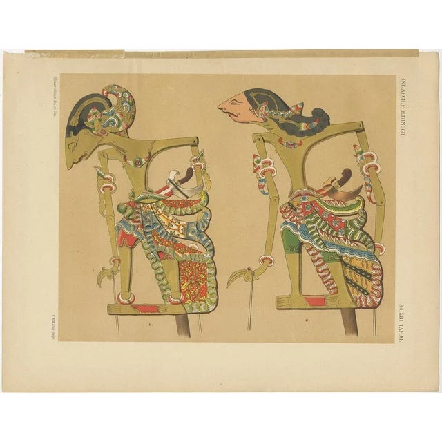 Set of ten antique prints of Wayang puppets, a traditional form of puppet theatre play originally found in the cultures of...