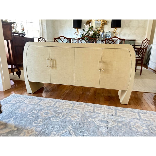 2020s Kravet Covered Grasscloth Sideboard, Attributed For Sale - Image 5 of 9