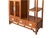 Wood Asian Inspired Asymmetrical Light Brown Shelving Display Cabinet Divider For Sale - Image 7 of 10