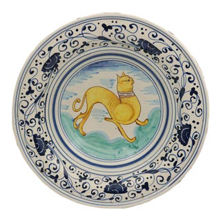 Vintage French Faience Pug Centerpiece Bowl For Sale