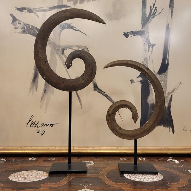 Indonesian Artist, Sanggori Headdresses, Brass and Copper Alloy, 20th Century, Set of 2 For Sale - Image 3 of 15