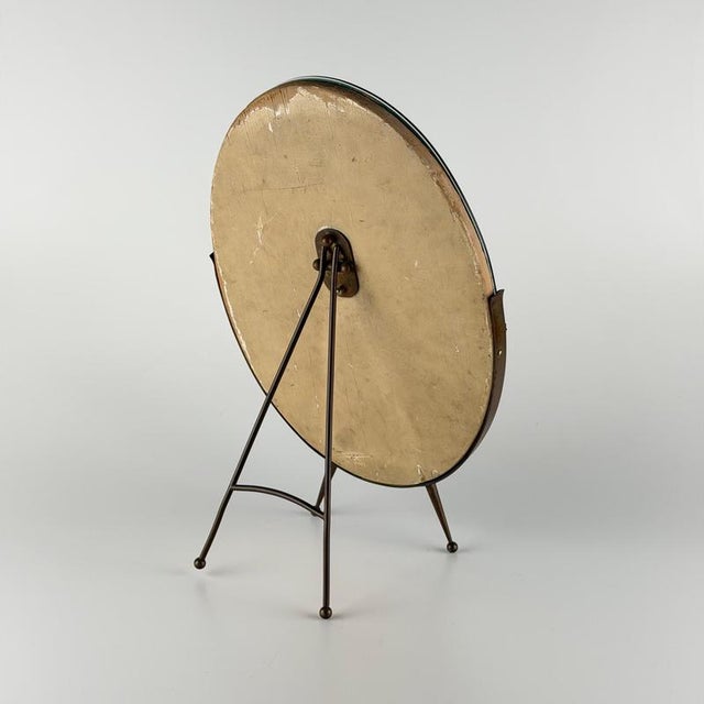 Metal Vintage Sculptural Vanity Mirror by Gio Ponti, Italy, 1950s For Sale - Image 7 of 16
