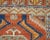 Antique collectible Turkish Yastik rug in bright orange, yellow and blue shades. The centre and two ends are in light...