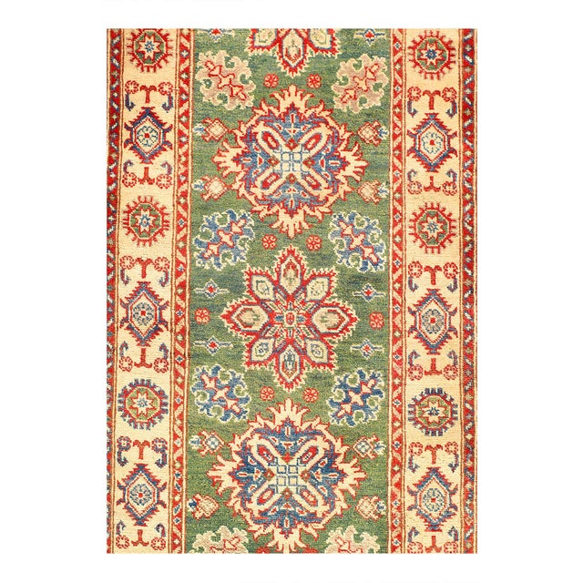 Original Kazak Rug.Handmade Hand-knotted,Very Practical for High Traffic,Hand-Spun Lamb's Wool on a Cotton Foundation...