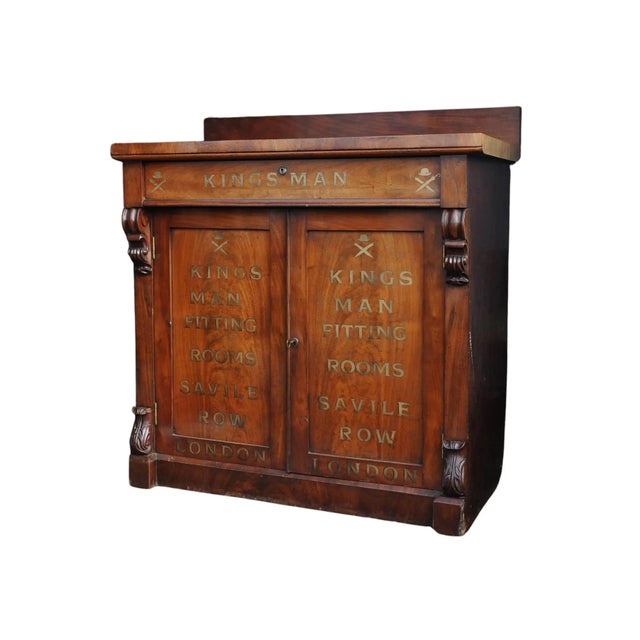 Metal 19th Century Mahogany Carved & Hand Gilt Painted Chiffonier with Kingsman Branding Prop from the Film Franchise For Sale - Image 7 of 7