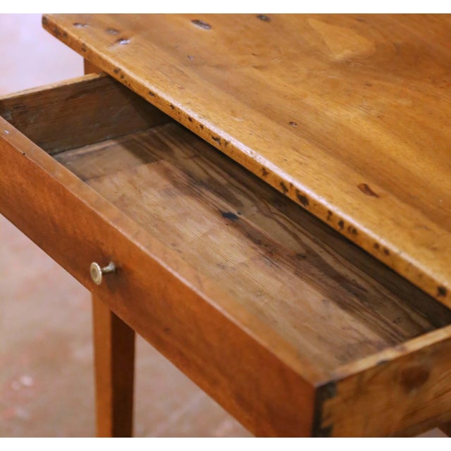 19th Century French Louis Philippe Walnut Side or Bedside Table With Drawer For Sale - Image 9 of 12