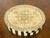 Antique Chinese bone and ebony with symbol of happiness incized on top, treasure oval box.