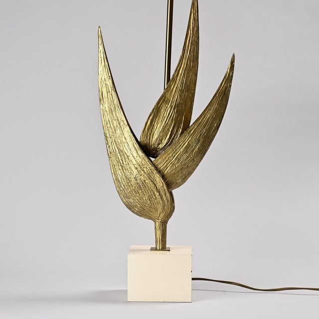 Gold Table Lamp from Maison Charles, France, 1970 For Sale - Image 8 of 13