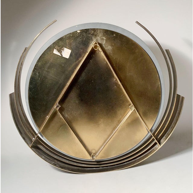 Late 20th Century Curtis Jere Brass Circular Round Mirror / Paul Evans For Sale - Image 5 of 8