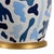 Ceramic lamp with hand painted blue designs. Designs and colors may vary. Designed by Jamie Merida.