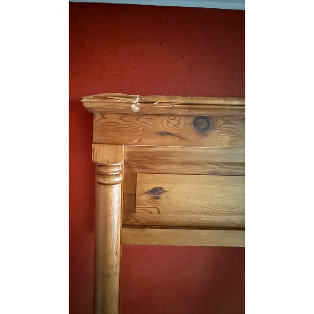 Mid 20th Century Monumental Antique Pine Overmantel Mirror Frame | Architectural Salvage For Sale - Image 5 of 6