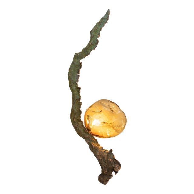 Posidoni Bronze and Handblown Glass Sconce by Emilie Lemardeley For Sale