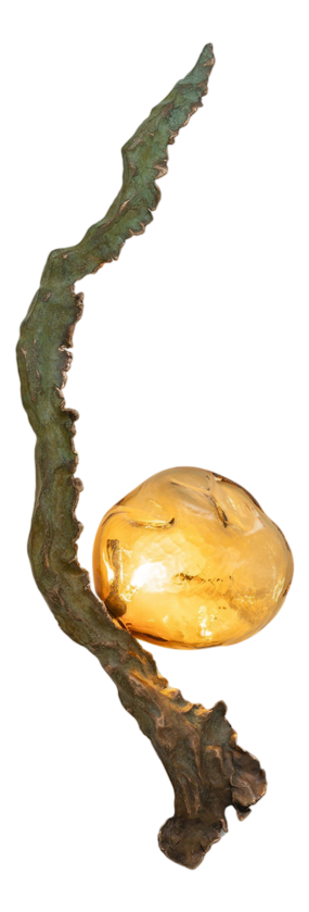 Posidoni Bronze and Handblown Glass Sconce by Emilie Lemardeley