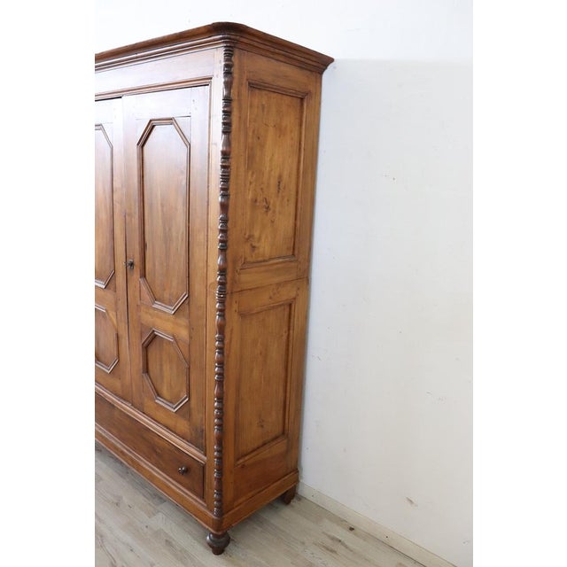 Antique Poplar Wood Wardrobe For Sale - Image 12 of 13