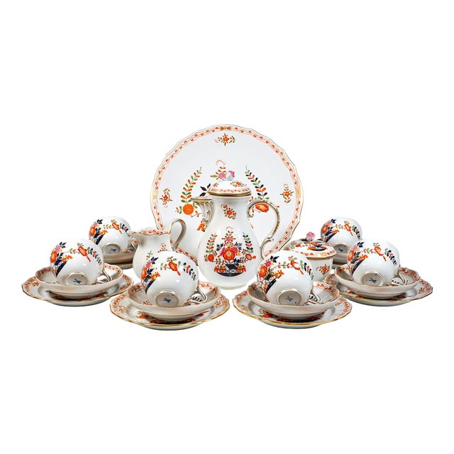 20th Century Coffee Set for 6 People from Meissen, Set of 22 For Sale