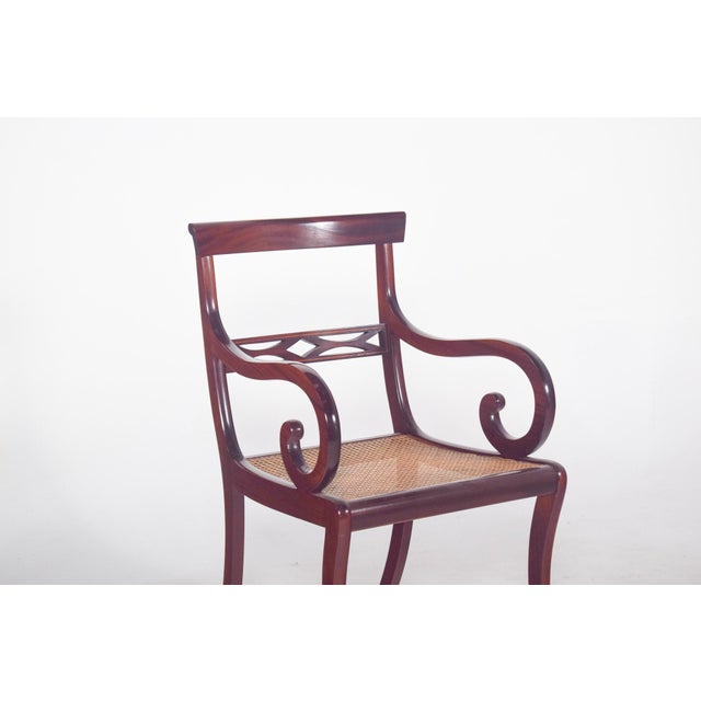 English Mahogany Armchair with Straw Seat, 1890s For Sale - Image 3 of 8