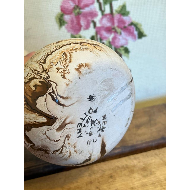 Ceramic 1970s Antique Nemadji Mid Century Modern Art Pottery Vase For Sale - Image 7 of 8