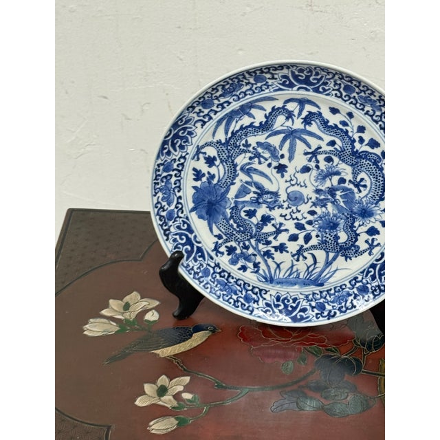 Chinese Chinese Porcelain Dragon Plate, Antique For Sale - Image 3 of 12