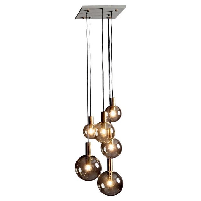 Cascade Pendant with Six Globes from Glashütte Limburg, 1970s For Sale - Image 9 of 9