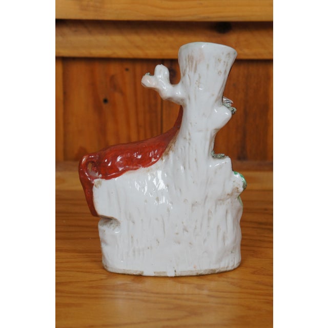 Staffordshire Antique Staffordshire Porcelain Fox Pheasant Hunt Pastille Burner Spill Vase For Sale - Image 4 of 11