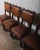 19th Century Antique Henry II Renaissance Style Brown Leather and Wood Chairs - Set of 4 For Sale - Image 4 of 7