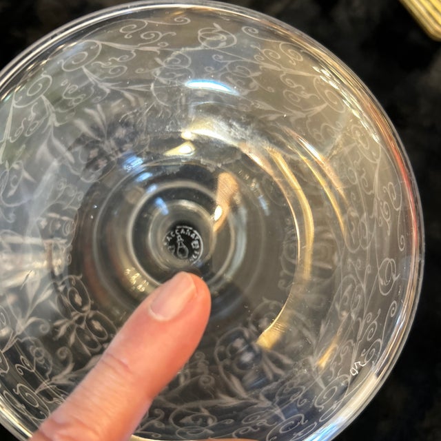 1930s Baccarat Antique 1930s Crystal Lulli Pattern Art Deco Decanter and 5 Cups, Set of 6 Pieces Signed and Marked For Sale - Image 5 of 9