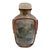 Vintage Asian Square Reverse Painted Crystal Snuff Bottle With Agate Stopper For Sale