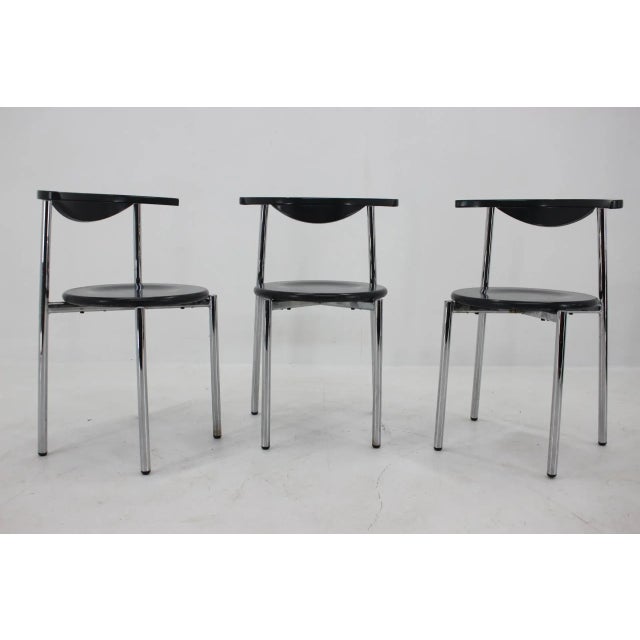 This is a set of 3 extremely rare type of chairs. They are all comfortable. Wear consistent with age and use.
