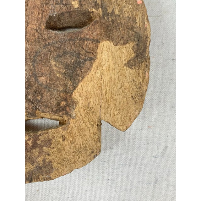 Wood Vintage African Wooden Mask For Sale - Image 7 of 12