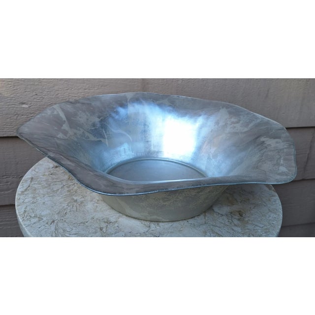 Vintage Nordstrom Turkish Silver Leaf Style Decorative Bowl - Large Scale For Sale In Seattle - Image 6 of 13