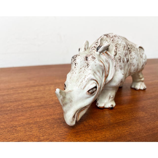 German Studio Pottery Camel and Rhino Figures from Hamelner Töpferei, 1970s, Set of 2 For Sale - Image 5 of 18