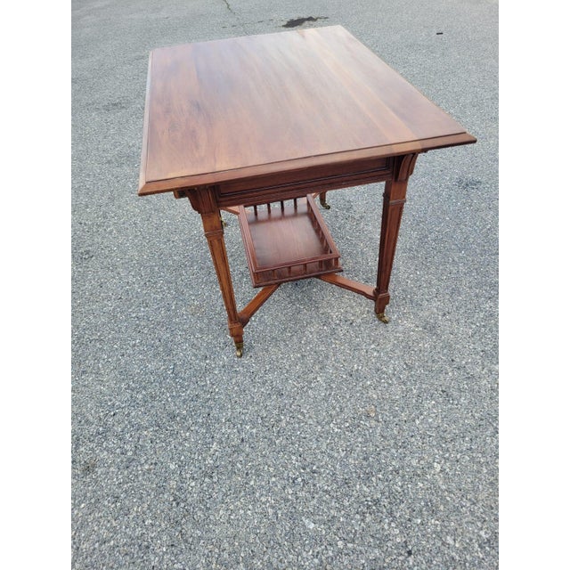 19th Century French Solid Cherry Partner Desk. For Sale - Image 4 of 17