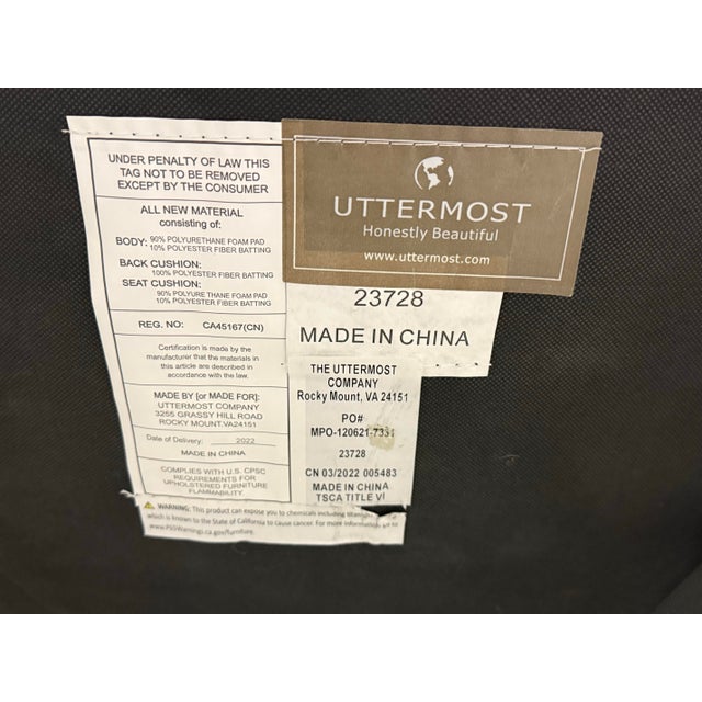 Matthew Williams for Uttermost Coley White Armless Dining Chairs, Set of Six For Sale - Image 11 of 12