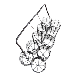 1920s French Wire Wine Bottle Carrier Rare Find