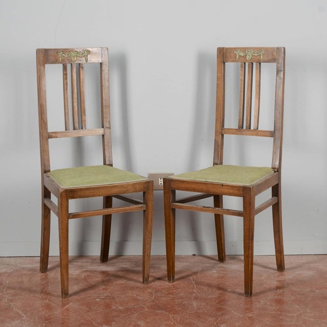 Metal Set of Liberty Chairs with Metal Plaques, 1920s For Sale - Image 7 of 9