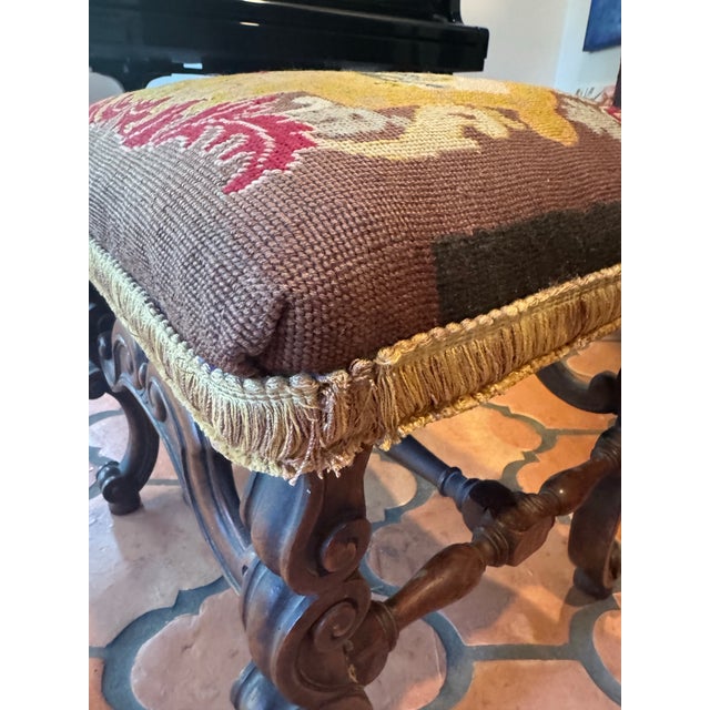 Late 19th Century Old Needlepoint Footstool For Sale - Image 5 of 11