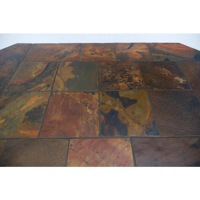 Brown Lava Tile 32x48 Compact Studio Made Mid Century Modern Coffee Table MINT For Sale - Image 8 of 12