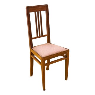 Vintage Wooden Chair with Pink Upholstery For Sale