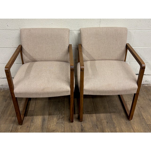 Mid-Century Modern Vintage the Hon Co Mid Century Modern MCM Danish Style Dining Arm Chairs For Sale - Image 3 of 10