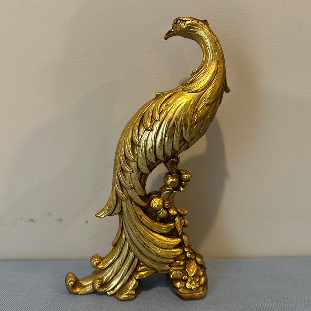Wood 1960s Gold Gilt Syroco Pheasant For Sale - Image 7 of 11