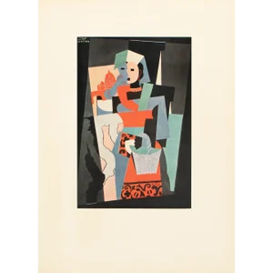 1957 After Pablo Picasso "Italian Woman", Period Full-Color Print