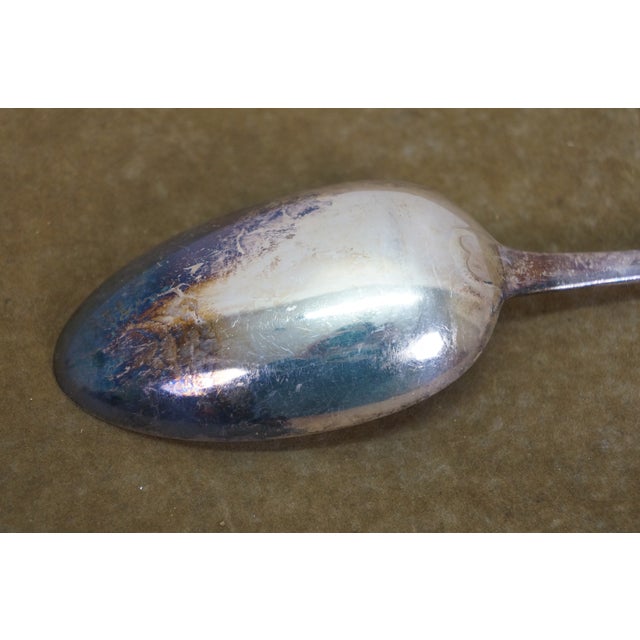 Antique Frederick Elkington Silver Plate Stuffing Serving Spoon 13" For Sale - Image 10 of 12