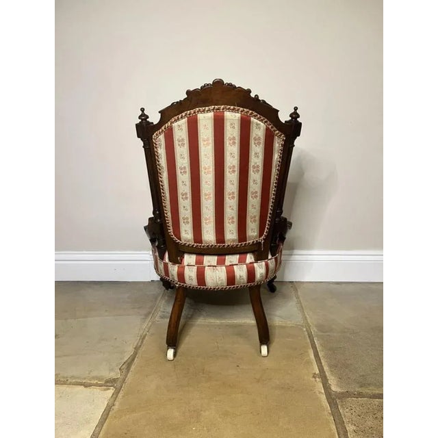 Wood Victorian Carved Walnut Ladies Chair, 1860s For Sale - Image 7 of 10