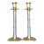 Vintage Boho Maitland-Smith Brass and Chrome Candlesticks- Set of 2 For Sale